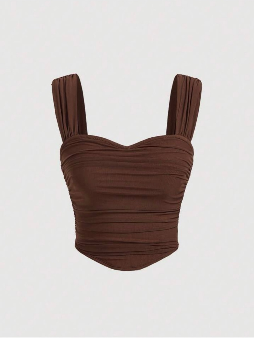 SHEIN Chocolate Brown Ruched Crop Cami